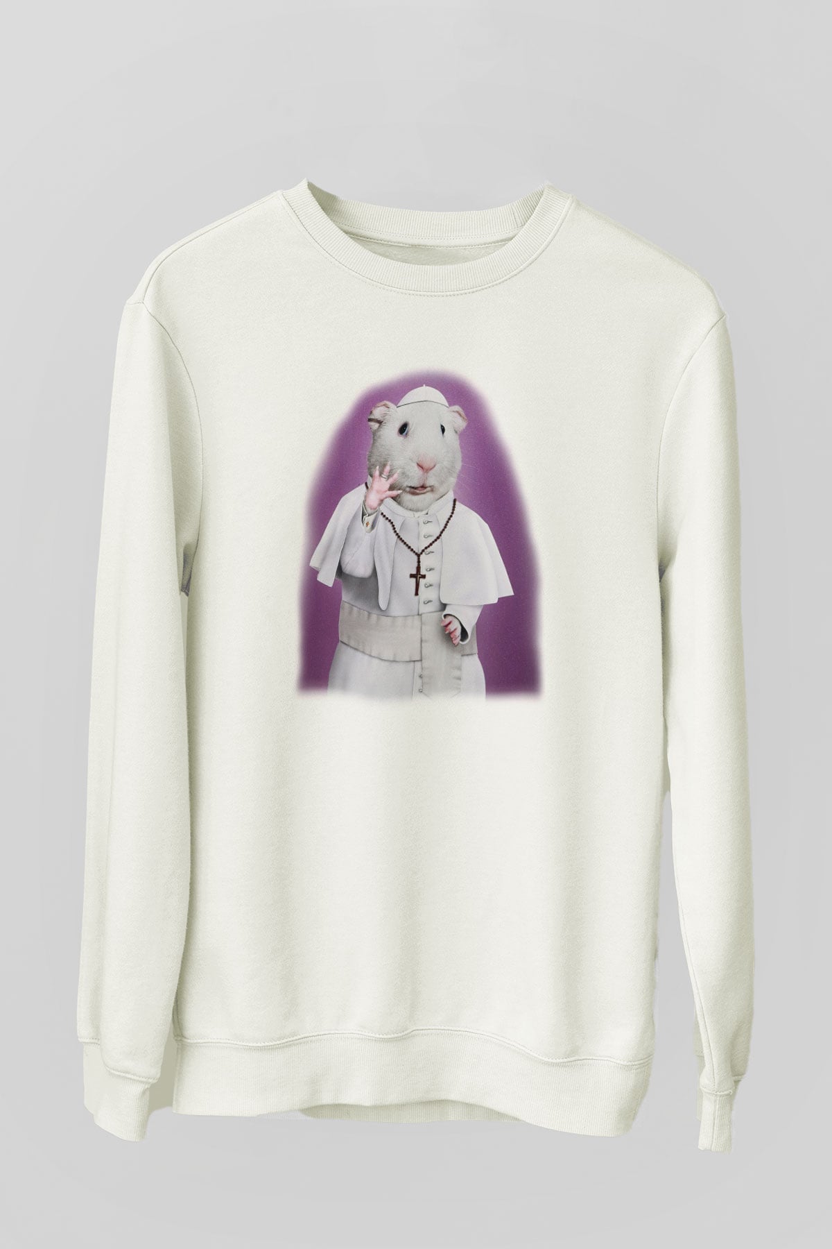 Hamster Beyaz Unisex Sweatshirt