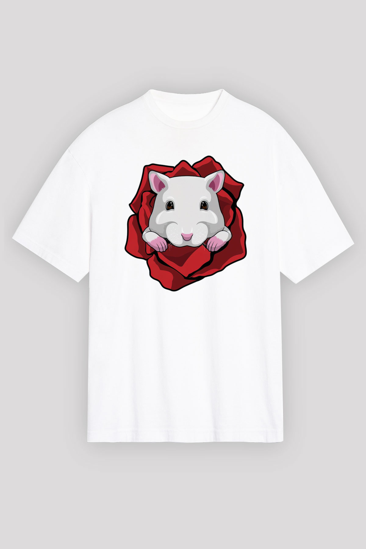 Hamster Beyaz Unisex Tişört T-Shirt - TişörtFabrikası