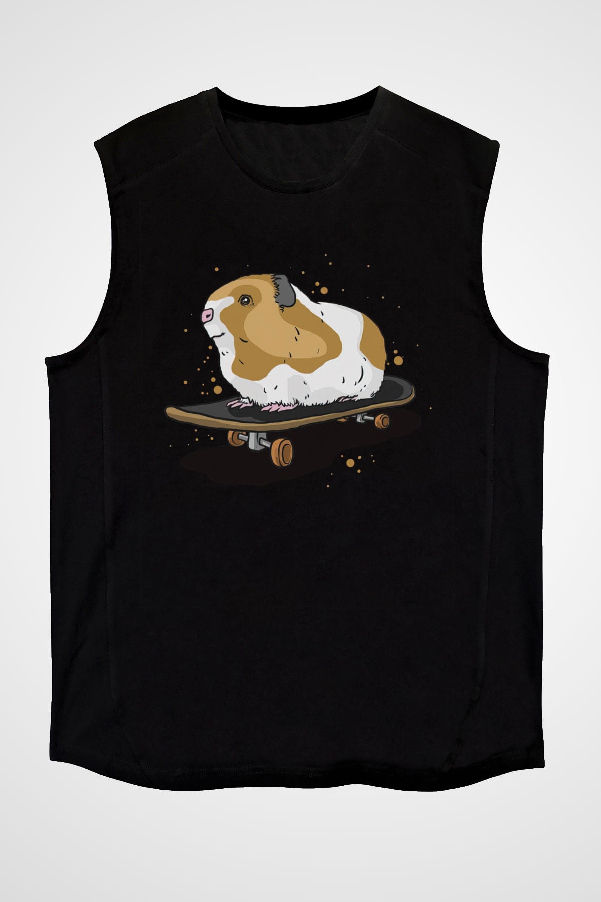 Hamster Siyah Unisex Kolsuz Tişört