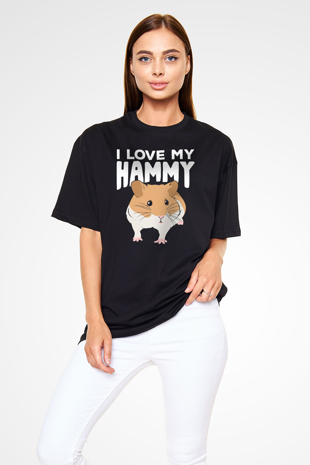 Hamster Siyah Unisex Tişört T-Shirt - TişörtFabrikası