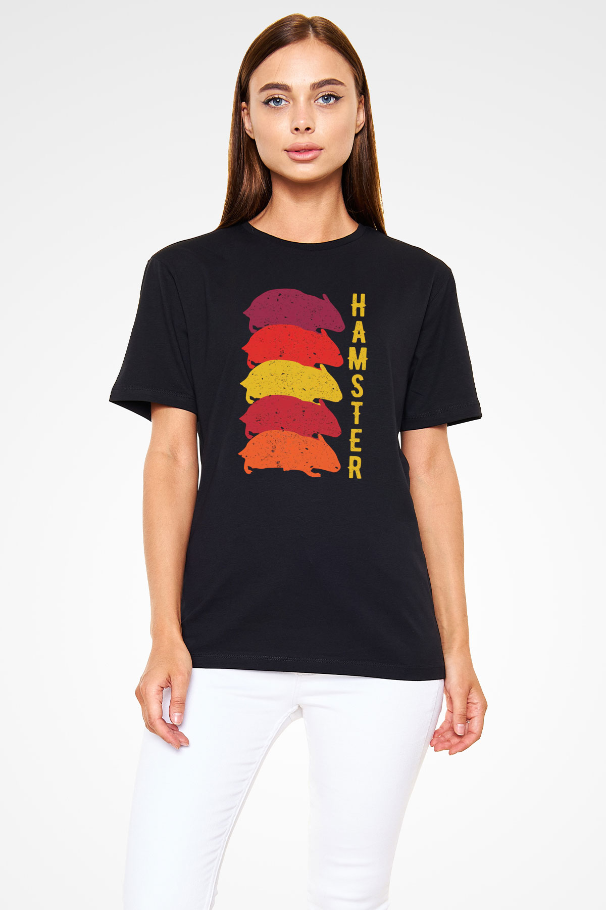Hamster Siyah Unisex Tişört T-Shirt - TişörtFabrikası