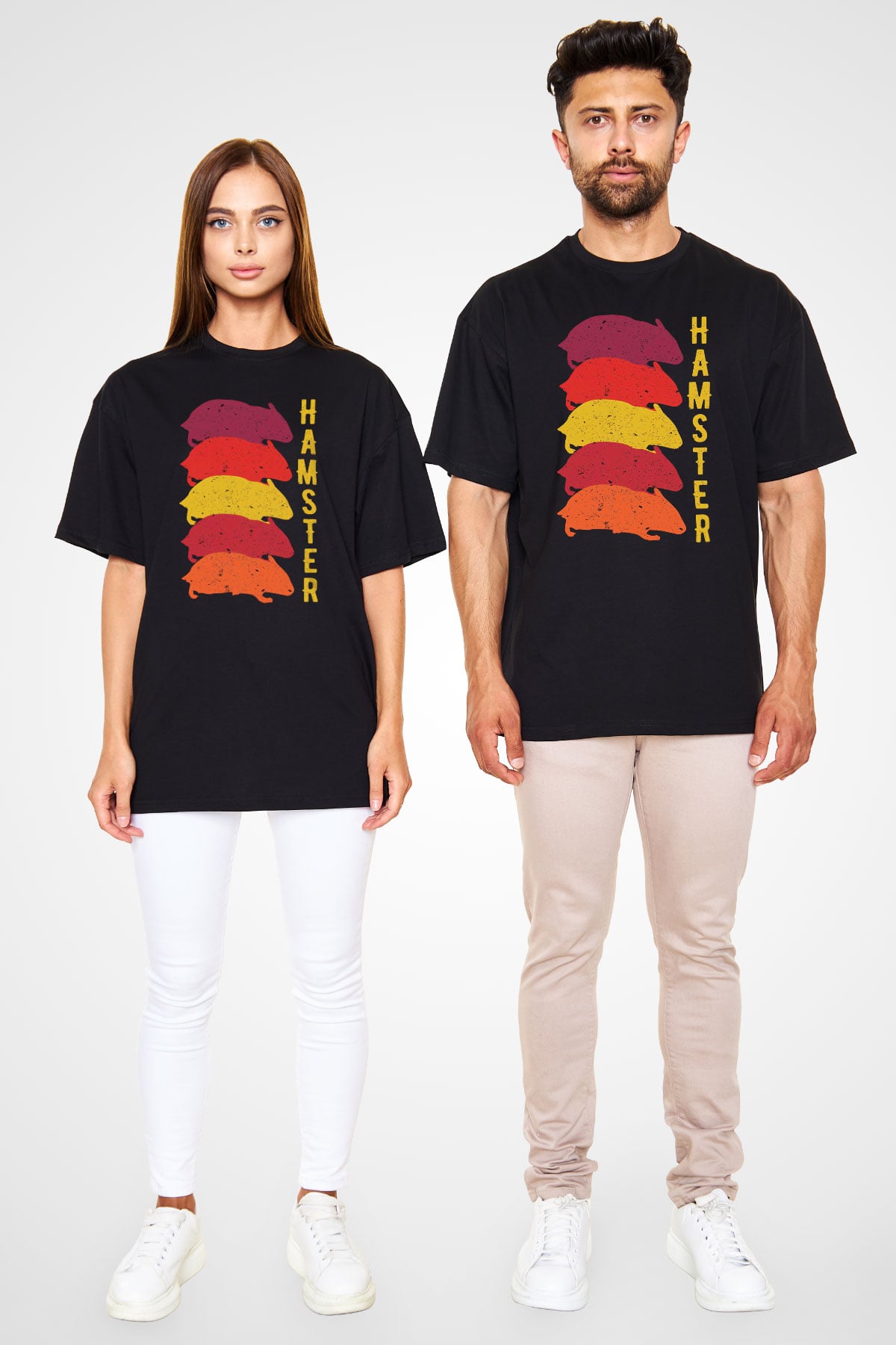 Hamster Siyah Unisex Tişört T-Shirt - TişörtFabrikası