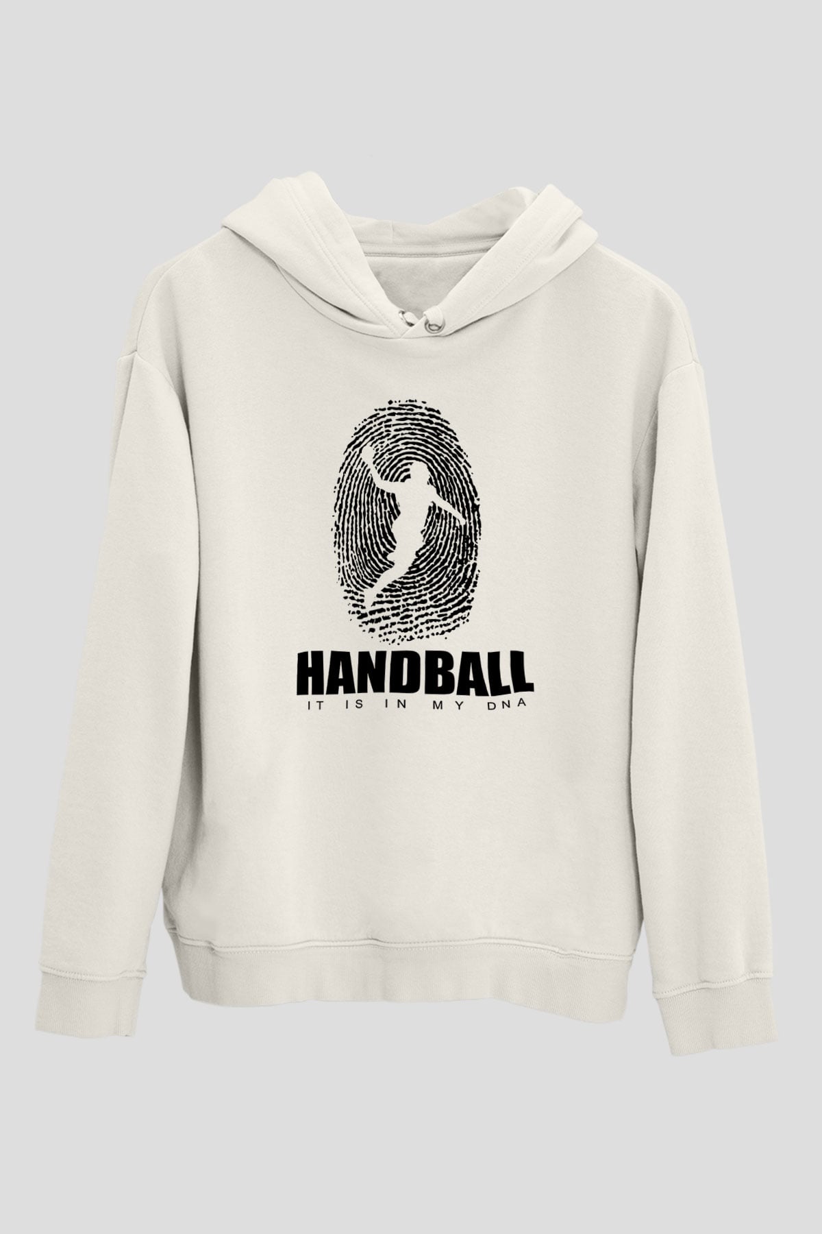 Handball Baskılı Unisex Ekru Hoodie