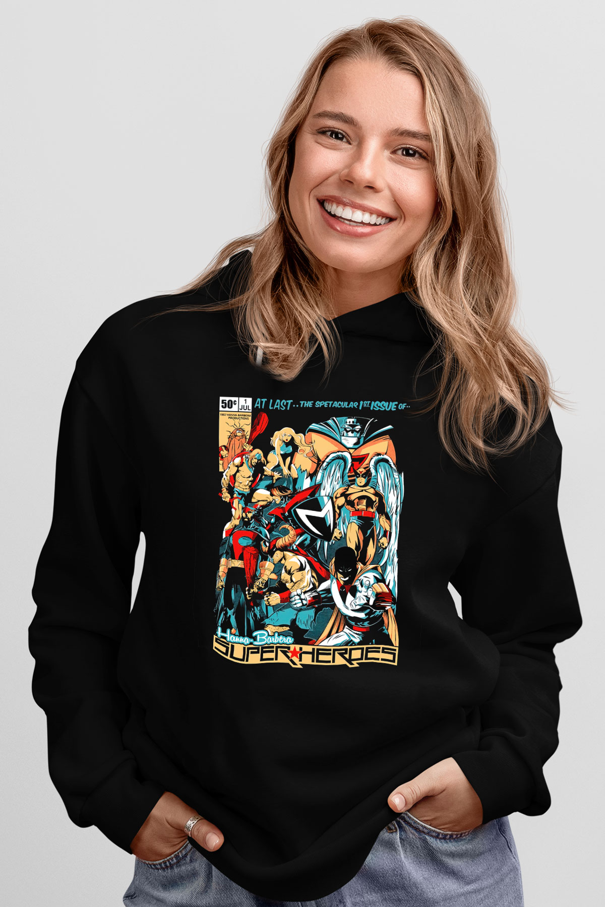 Hanna-Barbera Siyah Unisex Hoodie