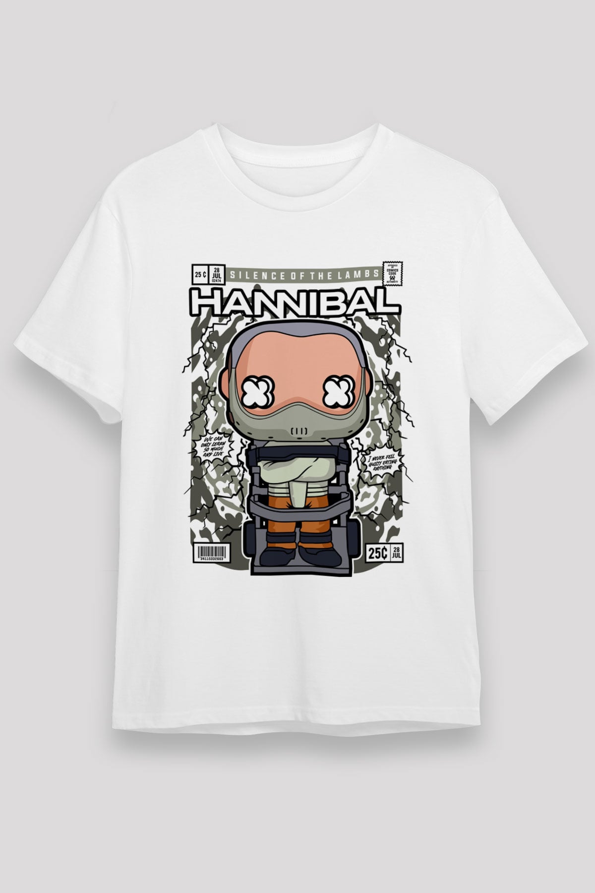 Hannibal Baskılı Unisex Beyaz Tişört