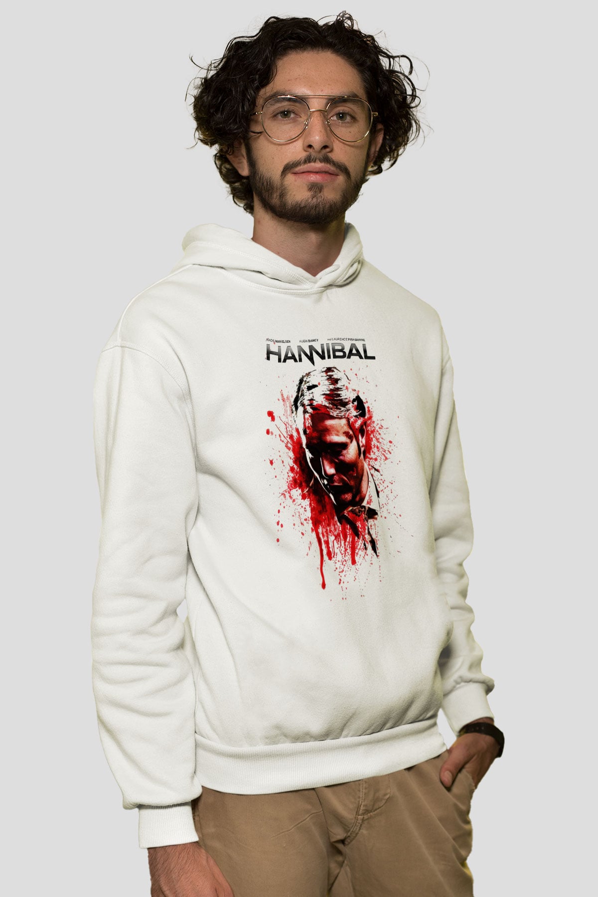 Hannibal Beyaz Unisex Hoodie