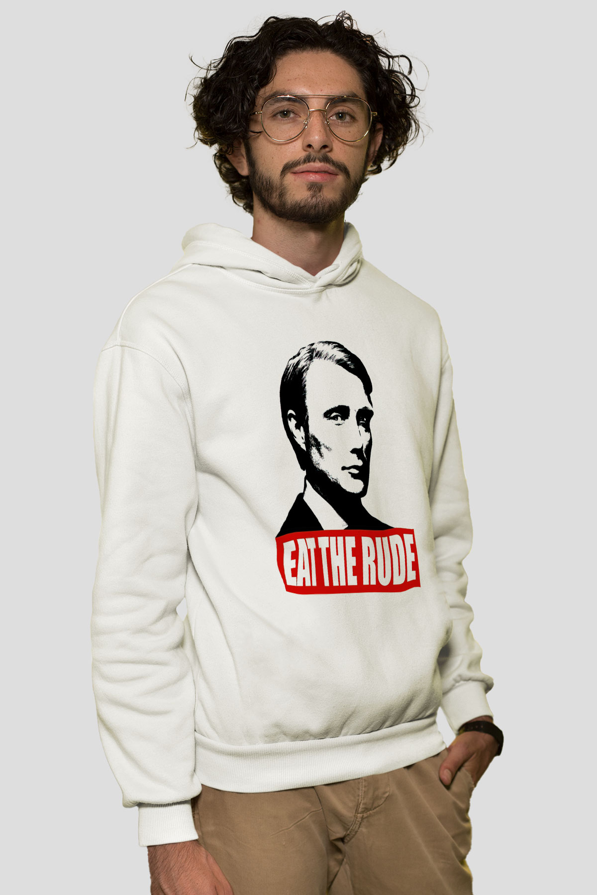 Hannibal Beyaz Unisex Hoodie