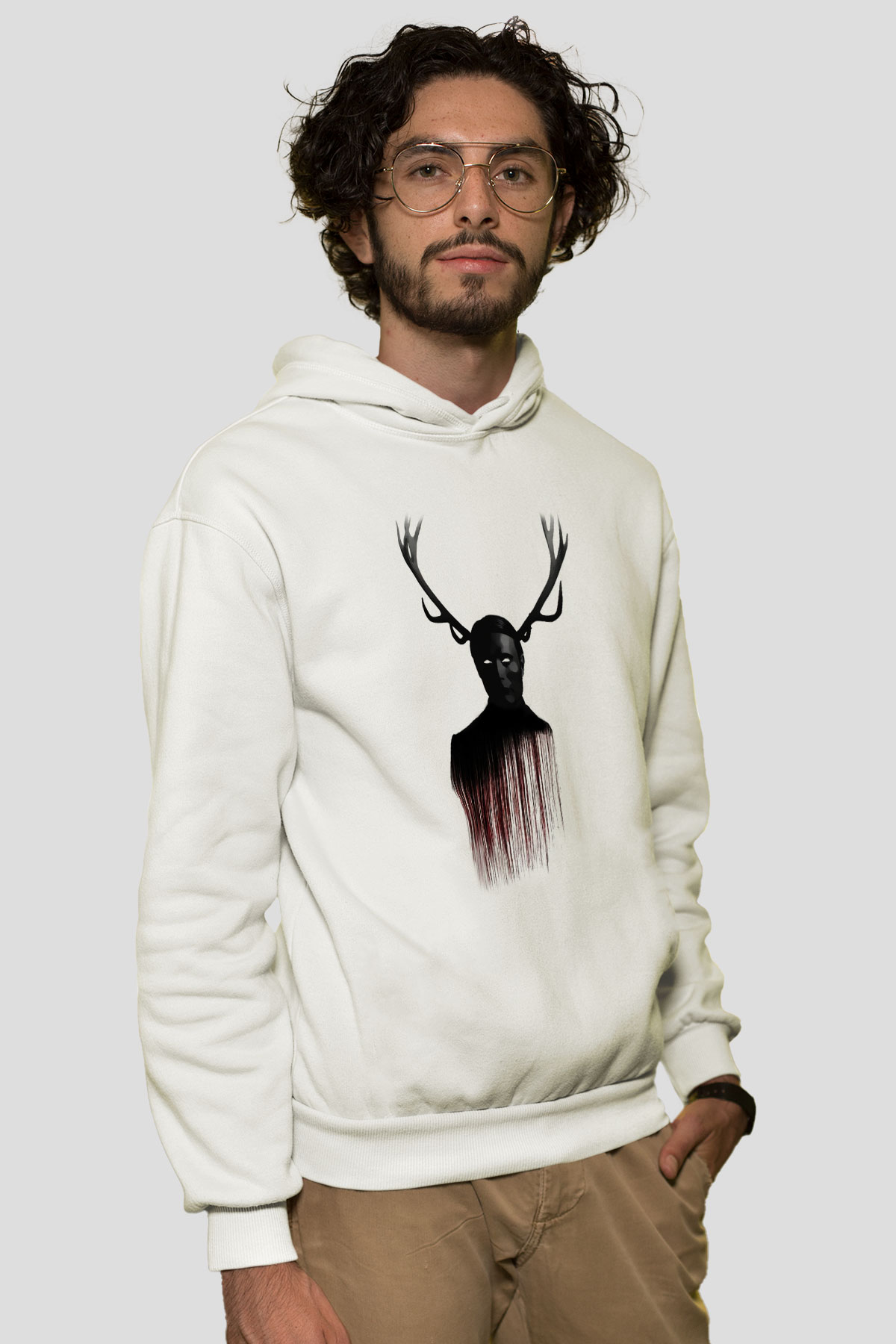 Hannibal Beyaz Unisex Hoodie