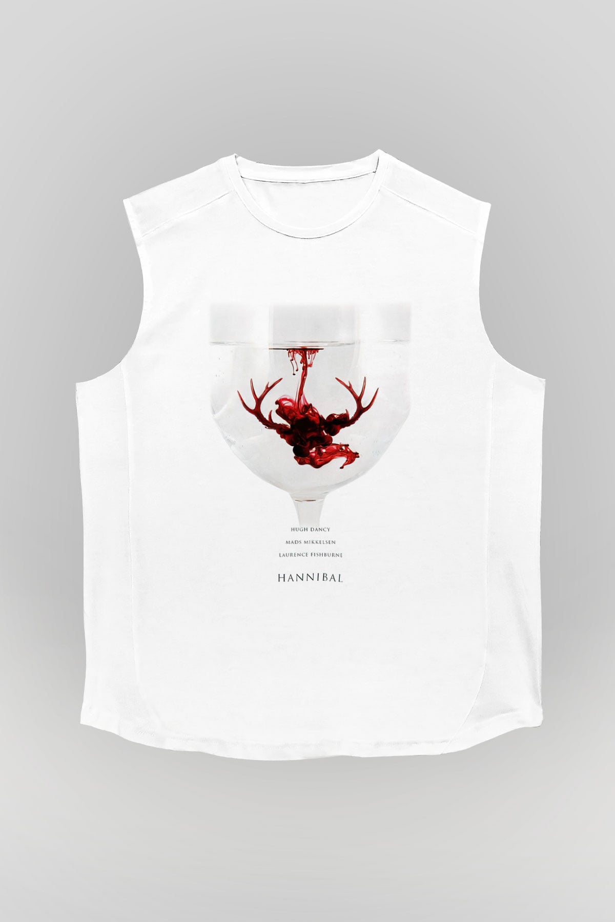 Hannibal Beyaz Unisex Kolsuz Tişört