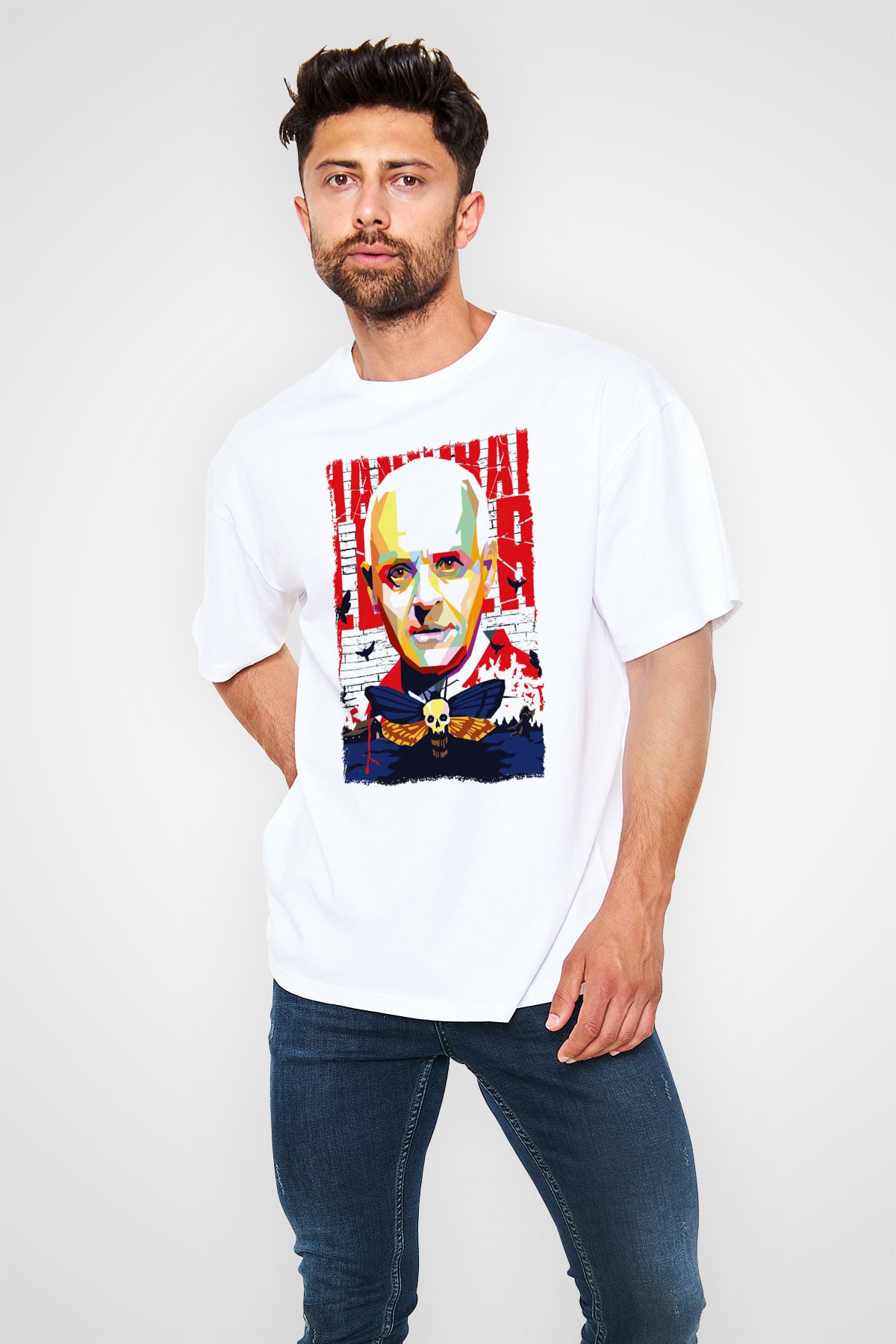 Hannibal Beyaz Unisex Tişört T-Shirt
