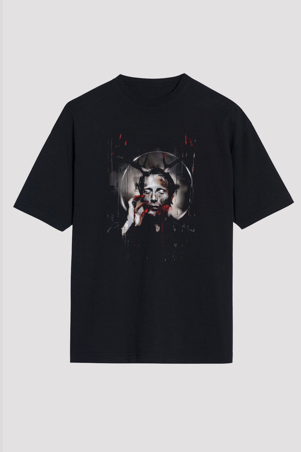Hannibal Siyah Unisex Oversize Tişört T-Shirt