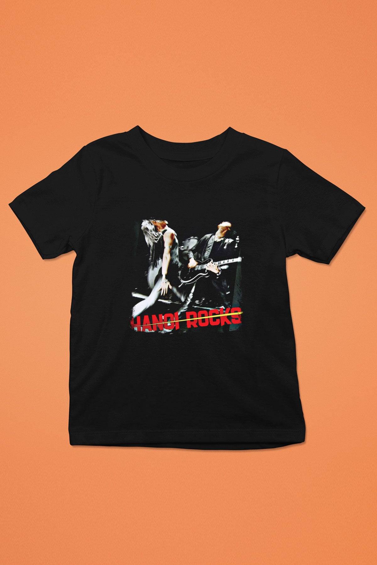 Hanoi Rocks Baskılı Unisex Siyah Çocuk Tişört