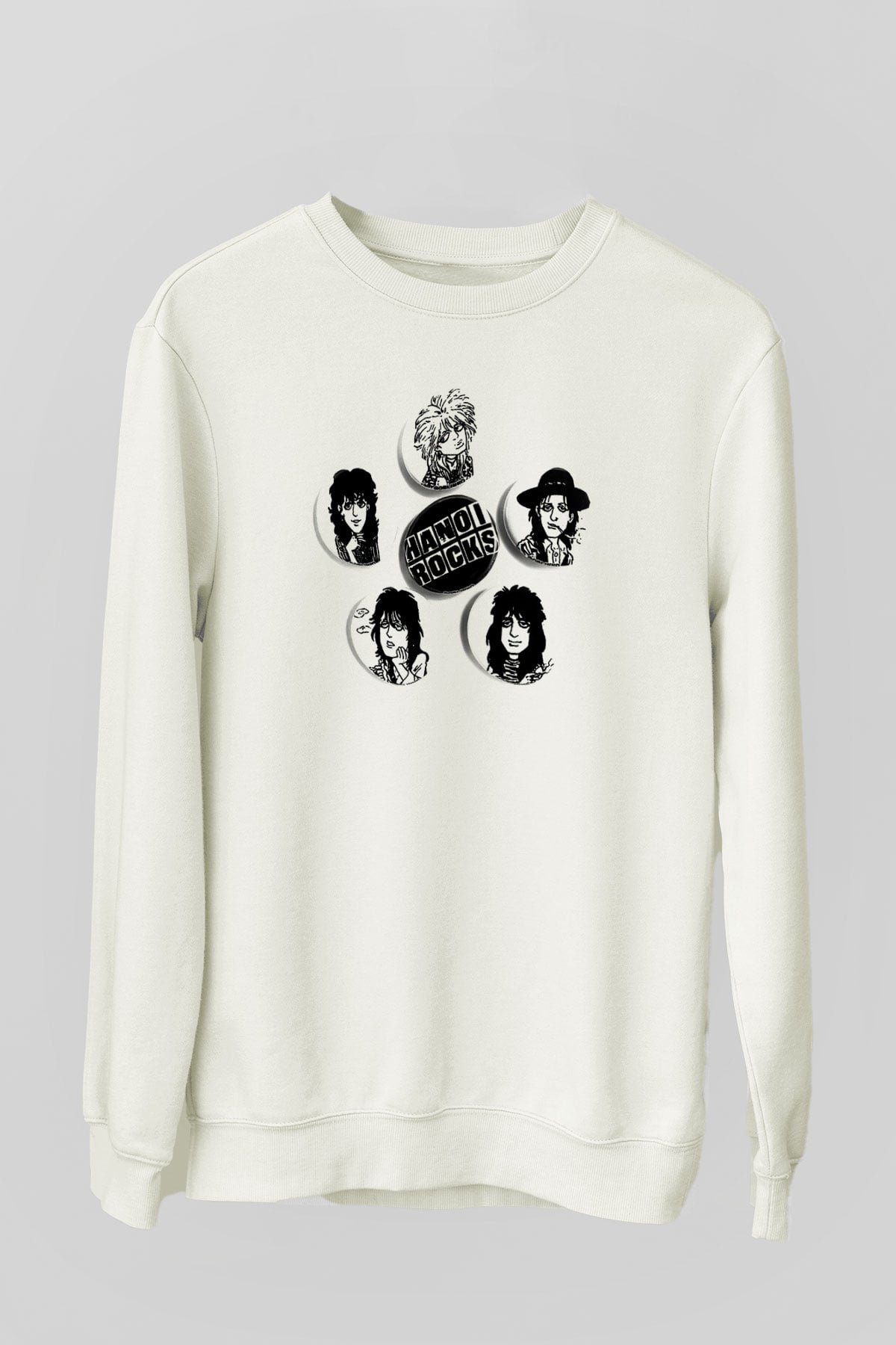 Hanoi Rocks Beyaz Unisex Sweatshirt