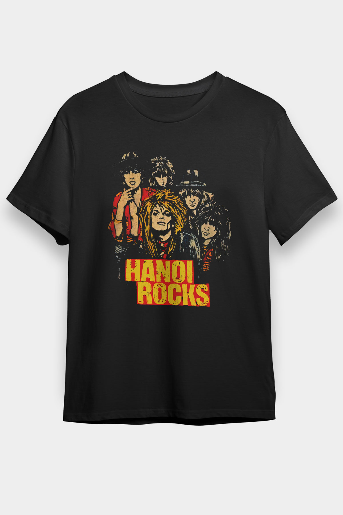 Hanoi Rocks Siyah Unisex Tişört T-Shirt - TişörtFabrikası