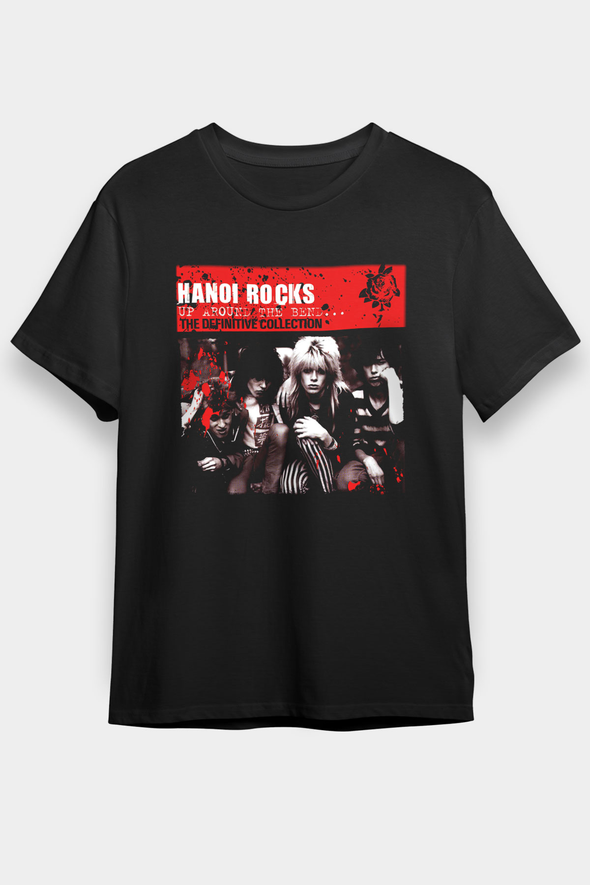Hanoi Rocks Siyah Unisex Tişört T-Shirt - TişörtFabrikası