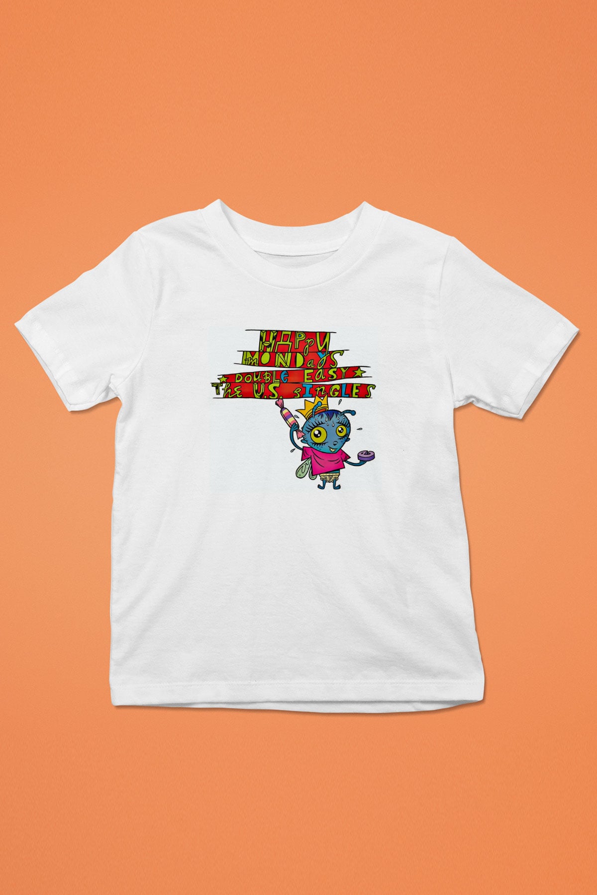 Happy Mondays Baskılı Unisex Beyaz Çocuk Tişört