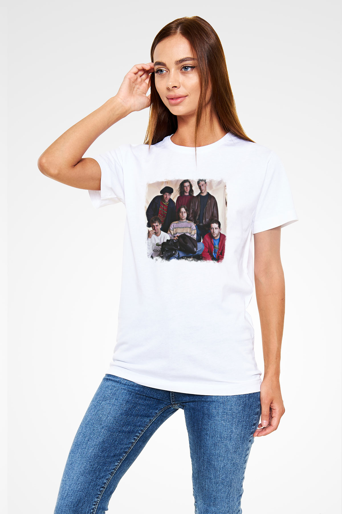 Happy Mondays Baskılı Unisex Beyaz Tişört