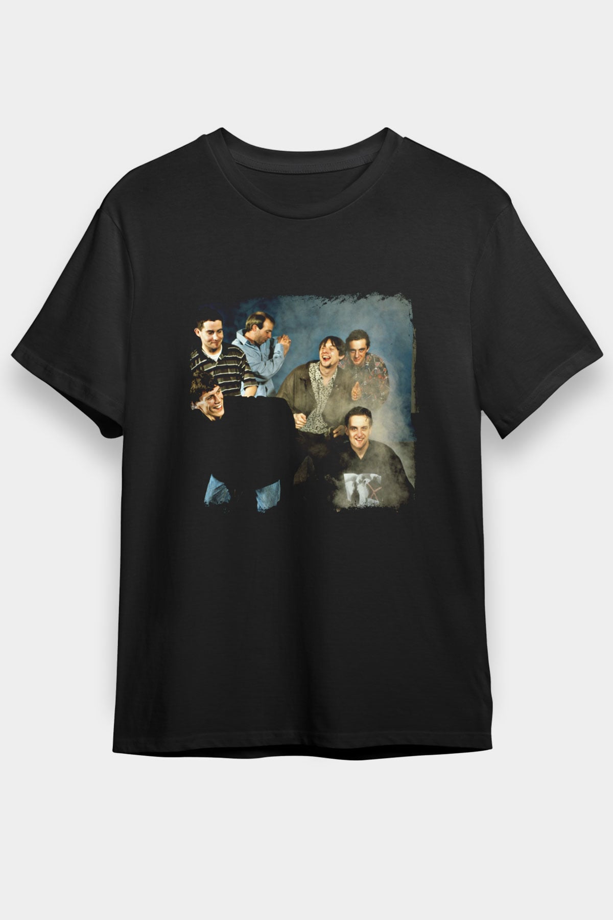 Happy Mondays Baskılı Unisex Siyah Tişört