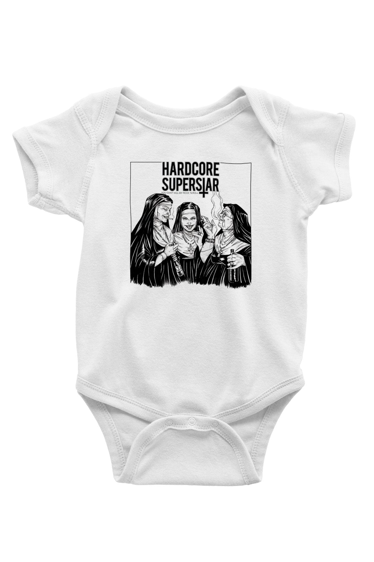 Hardcore Superstar Baskılı Beyaz Unisex Bebek Body - Zıbın