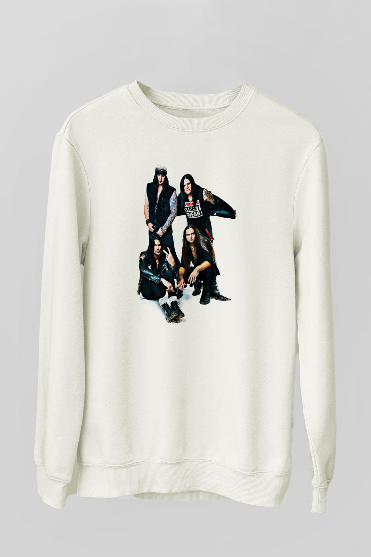 Hardcore Superstar Baskılı Unisex Beyaz Sweatshirt