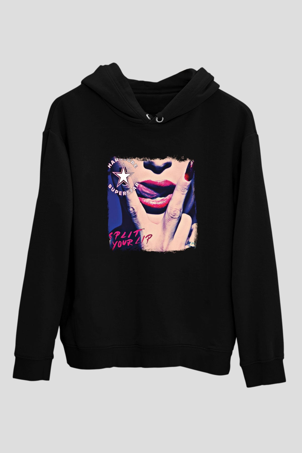 Hardcore Superstar Baskılı Unisex Siyah Hoodie