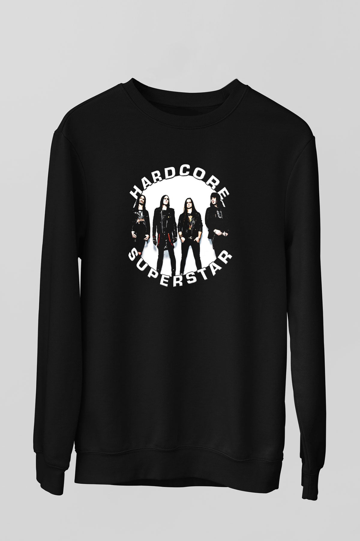 Hardcore Superstar Baskılı Unisex Siyah Sweatshirt