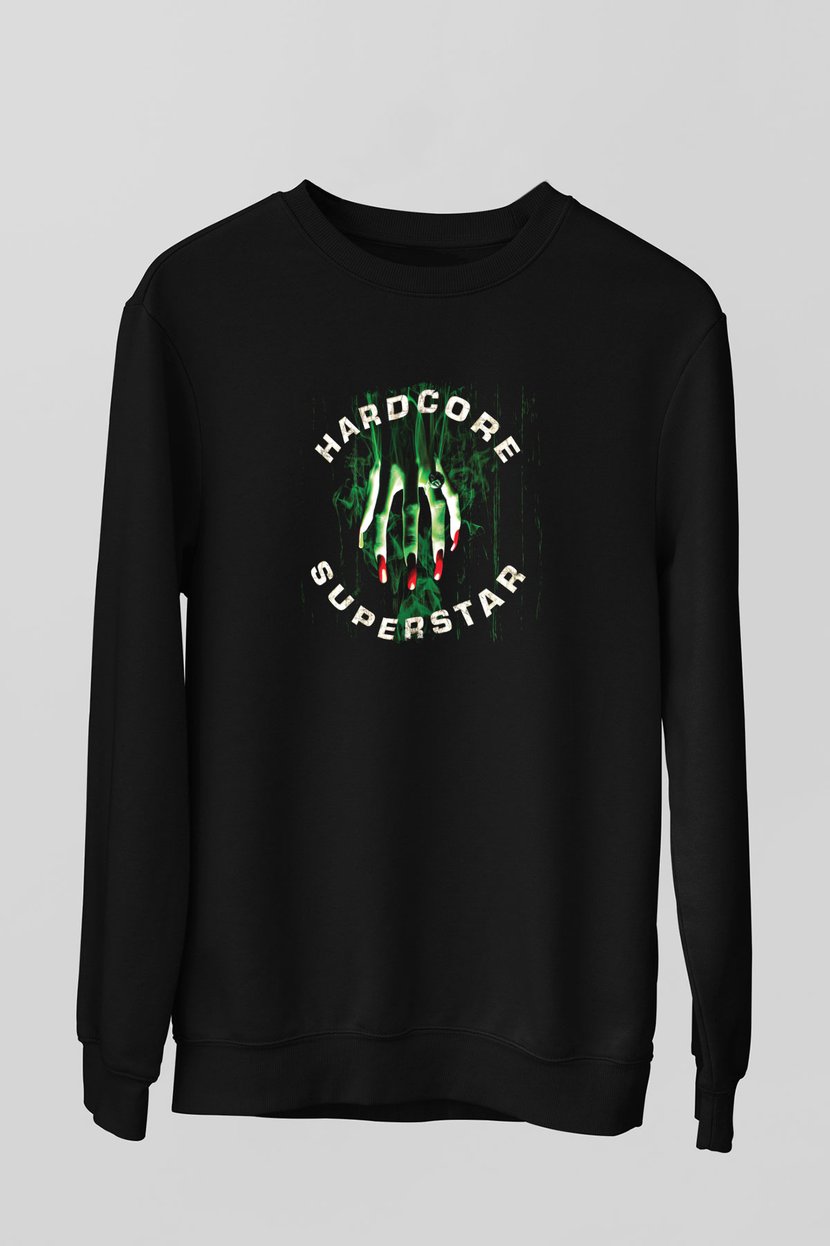 Hardcore Superstar Baskılı Unisex Siyah Sweatshirt