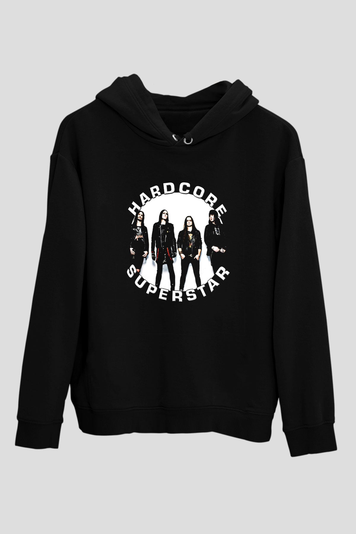 Hardcore Superstar Baskılı Unisex Siyah Hoodie