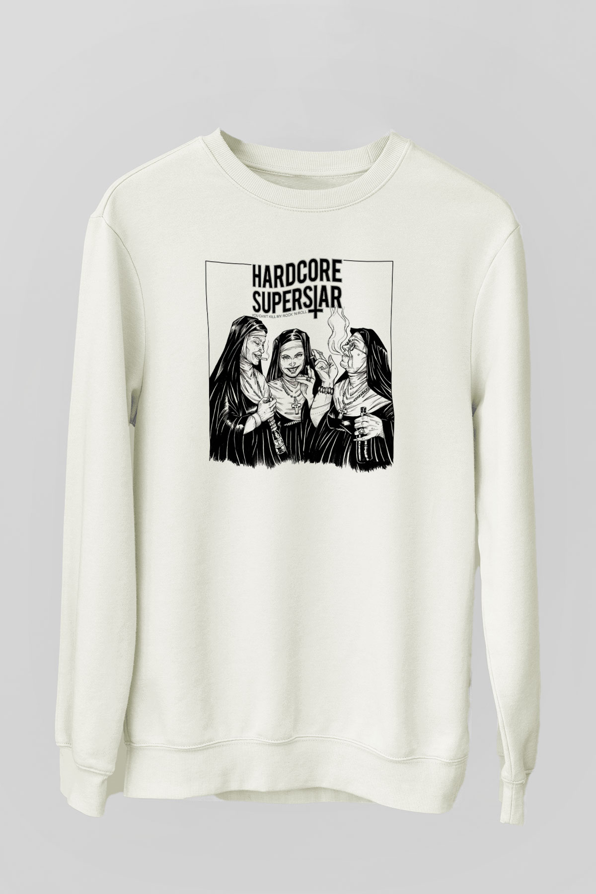 Hardcore Superstar Beyaz Unisex Sweatshirt