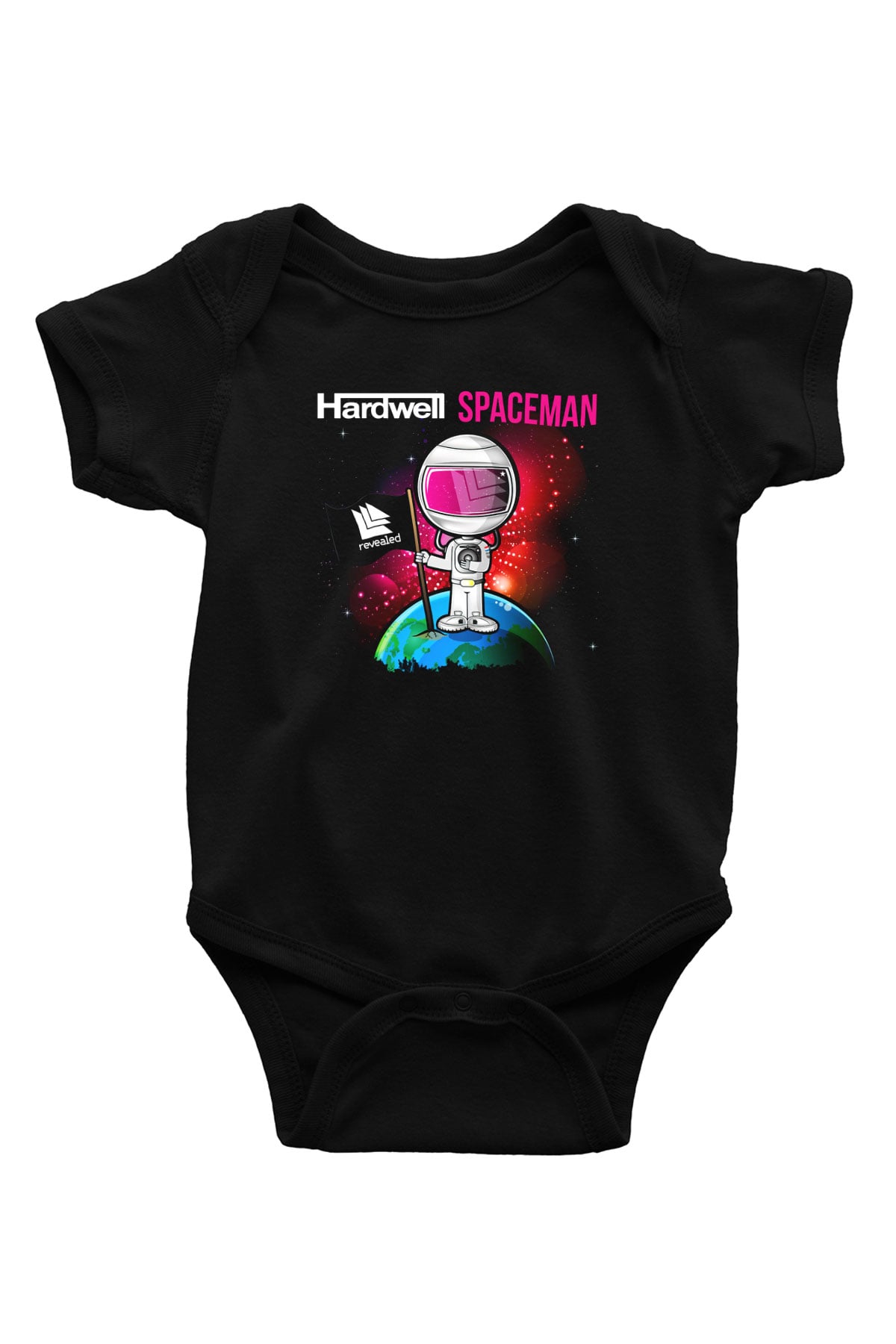 Hardwell Baskılı Siyah Bebek Body - Zıbın
