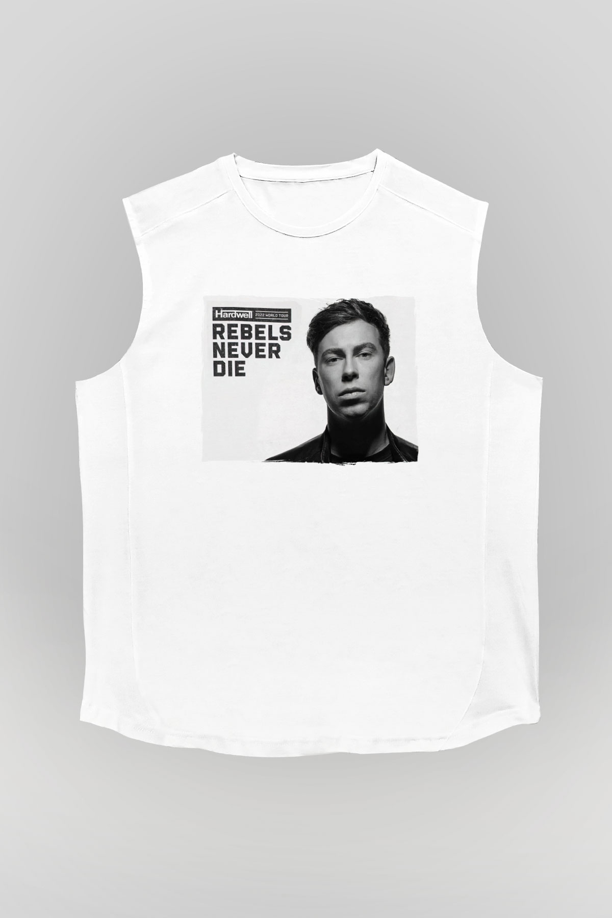 Hardwell Beyaz Unisex Kolsuz Tişört