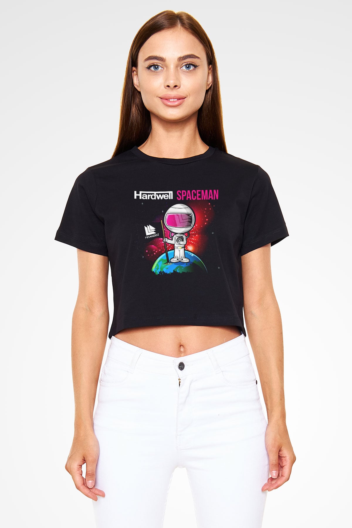 Hardwell Siyah Crop Top Tişört