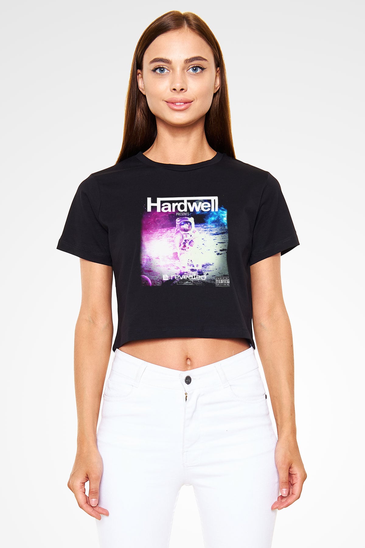 Hardwell Siyah Crop Top Tişört