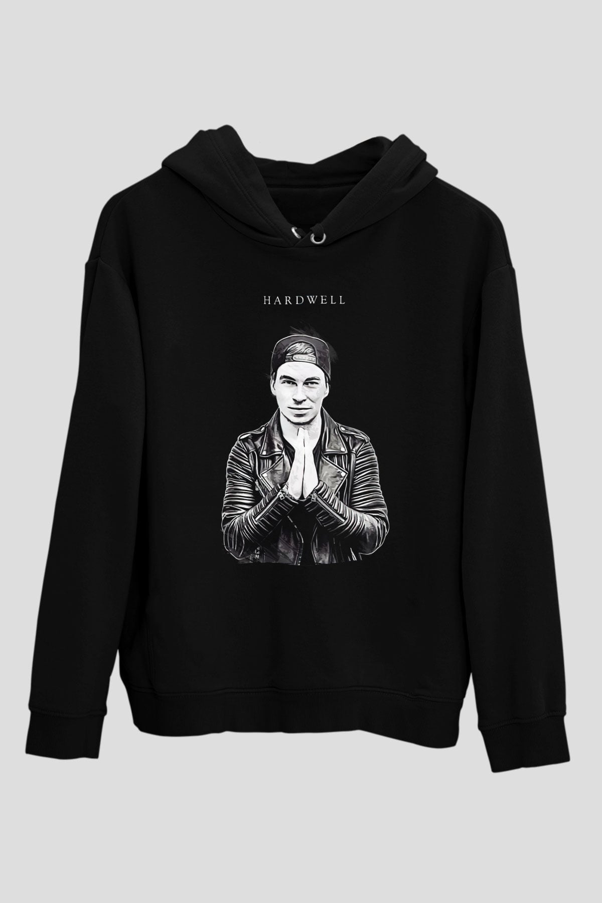 Hardwell Siyah Unisex Kapüşonlu Sweatshirt