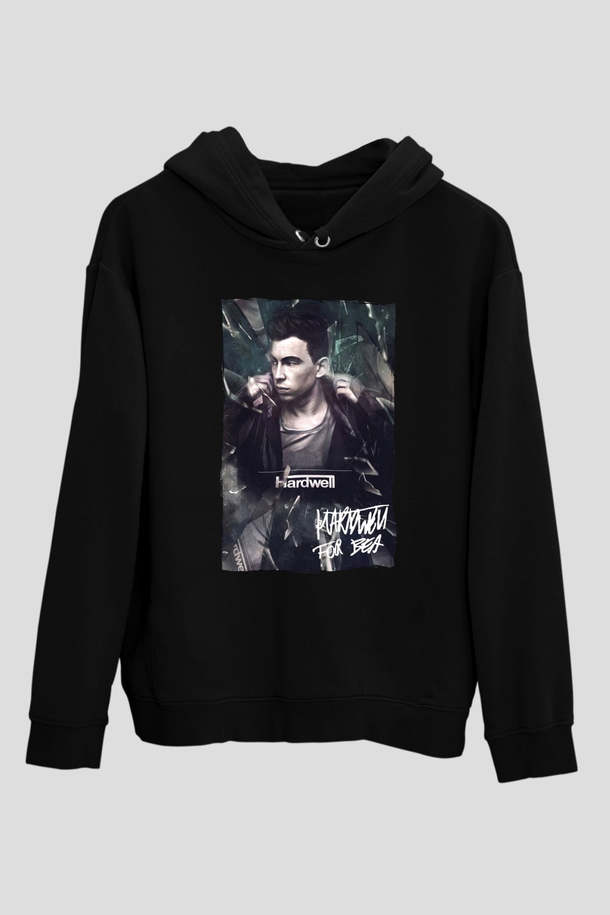 Hardwell Siyah Unisex Kapüşonlu Sweatshirt