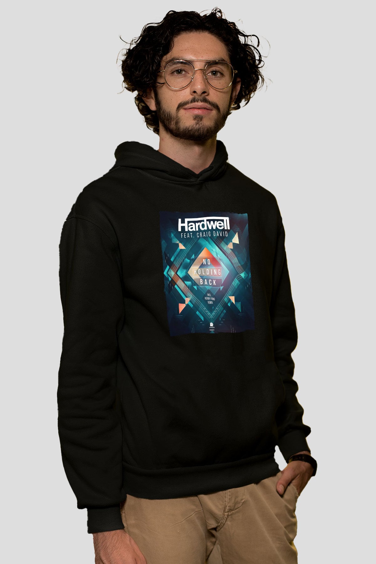 Hardwell Siyah Unisex Kapüşonlu Sweatshirt