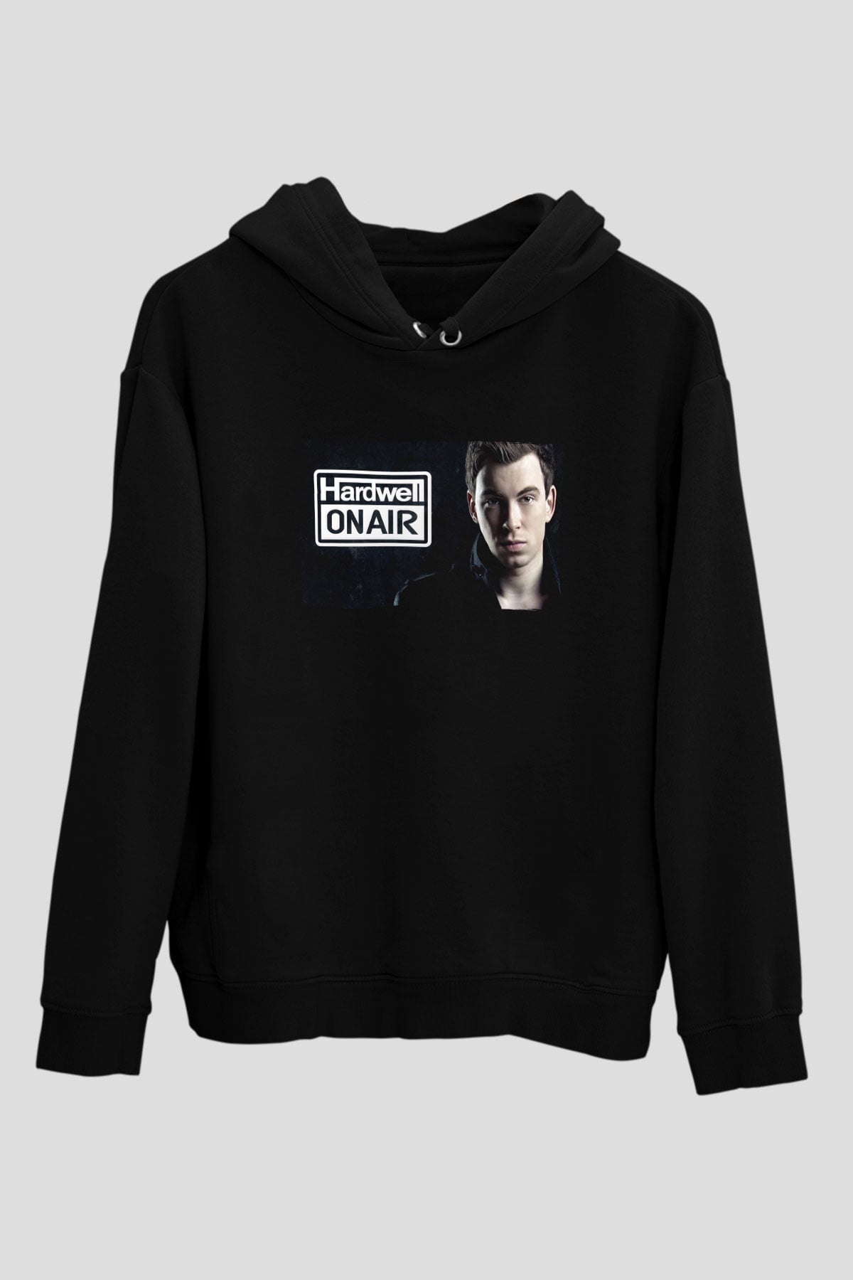 Hardwell Siyah Unisex Kapüşonlu Sweatshirt