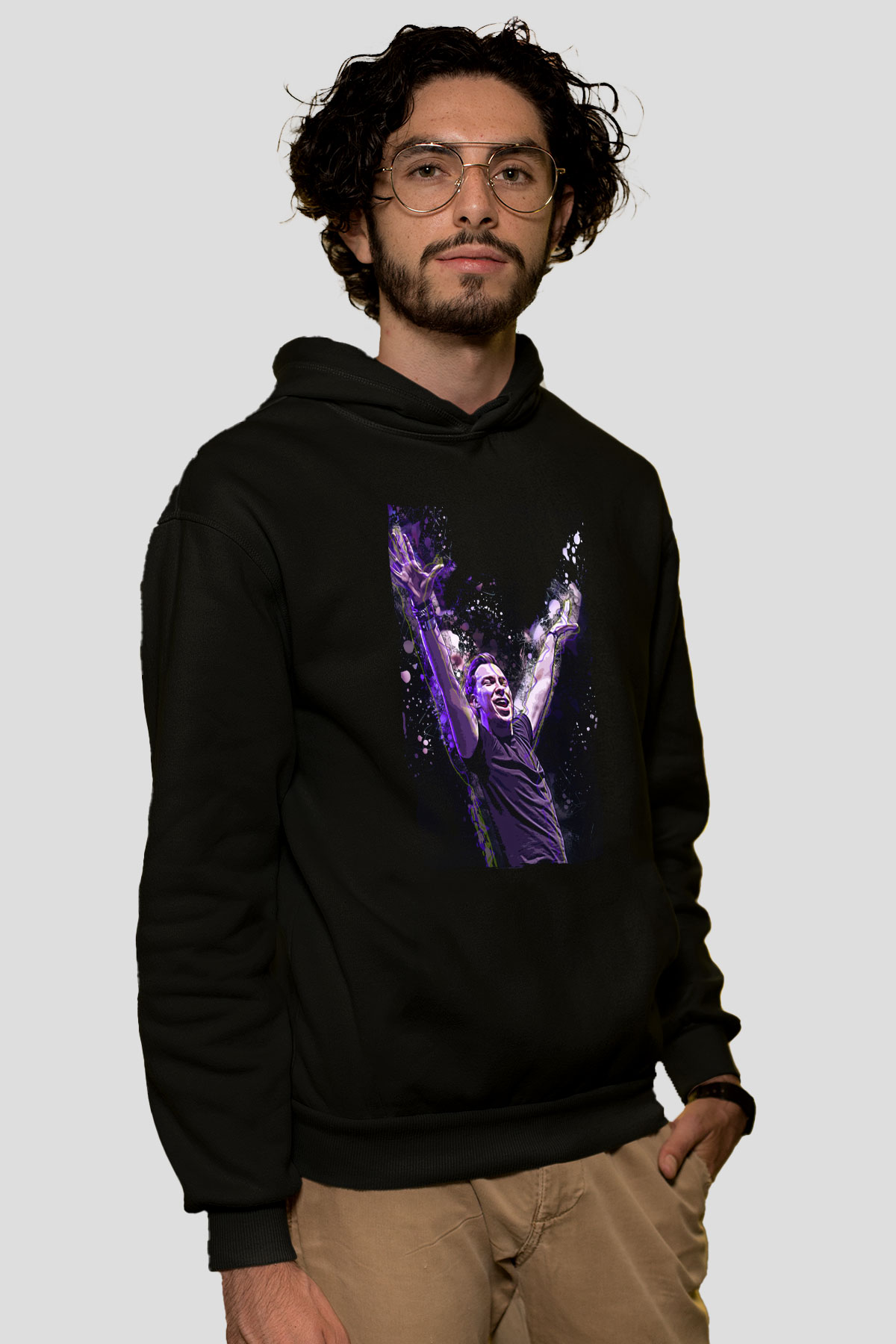 Hardwell Siyah Unisex Kapüşonlu Sweatshirt