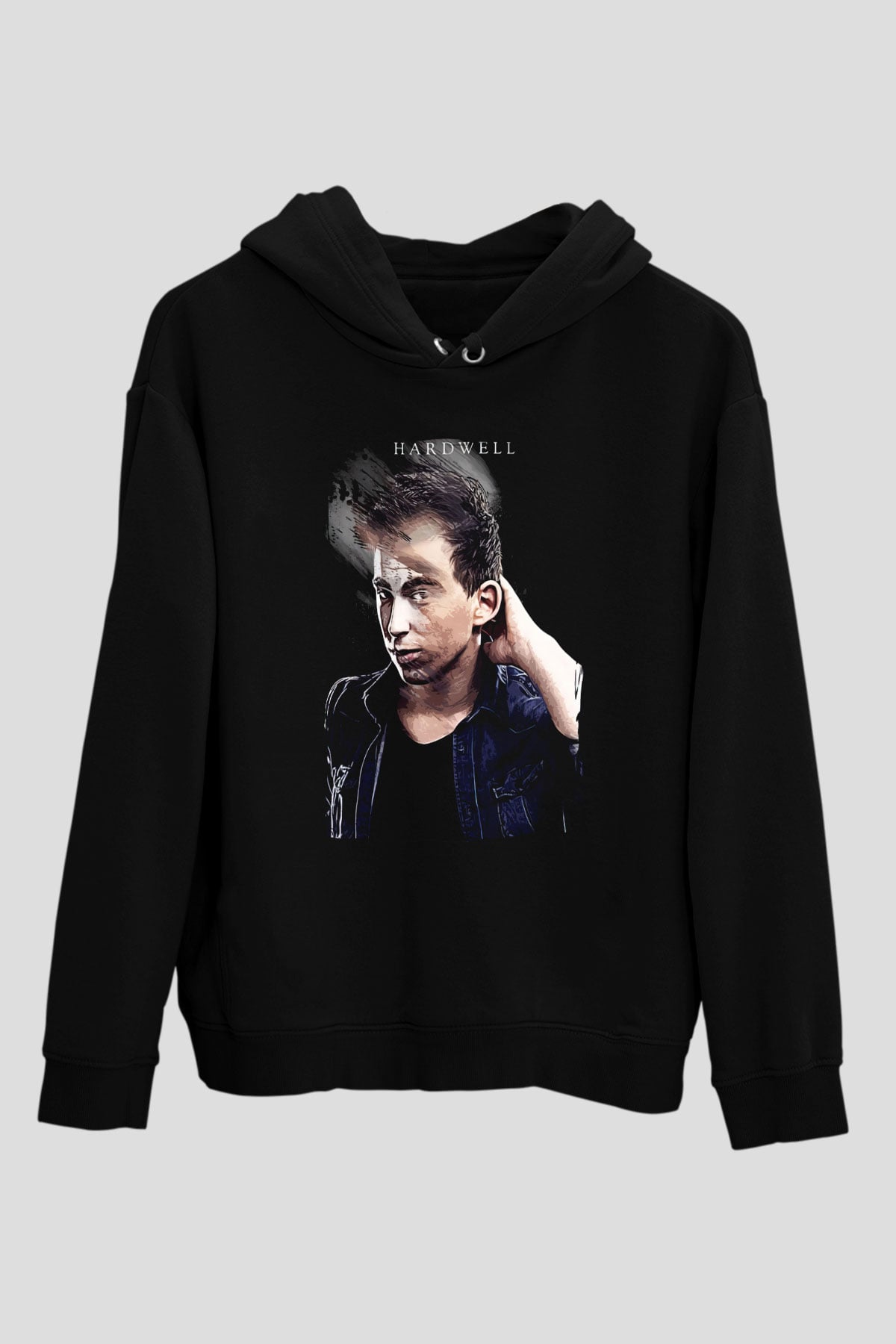 Hardwell Siyah Unisex Kapüşonlu Sweatshirt
