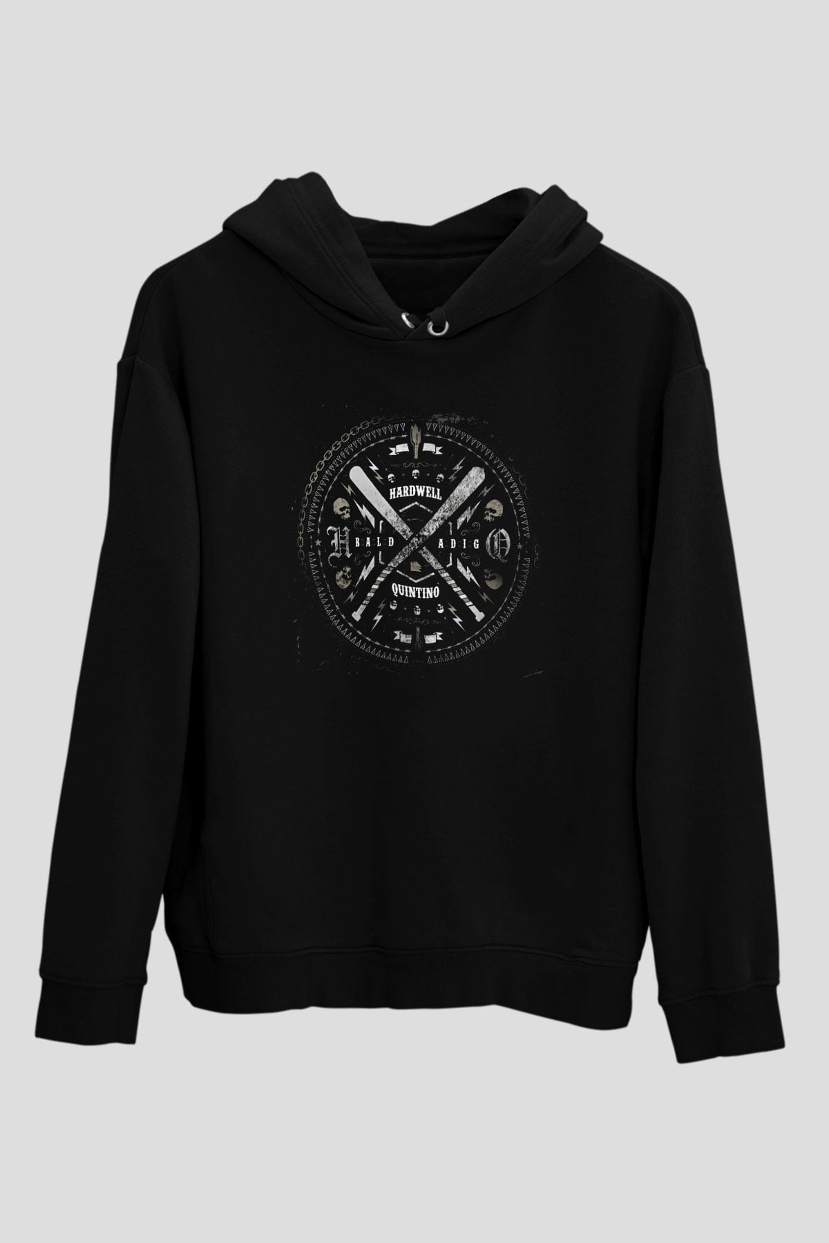 Hardwell Siyah Unisex Kapüşonlu Sweatshirt