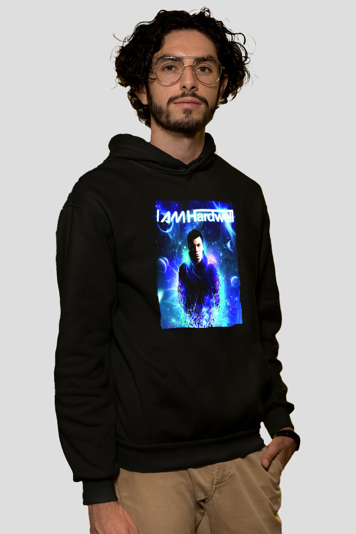 Hardwell Siyah Unisex Kapüşonlu Sweatshirt