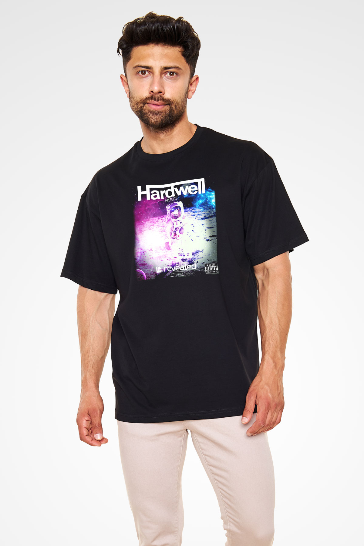 Hardwell Siyah Unisex Oversize Tişört T-Shirt