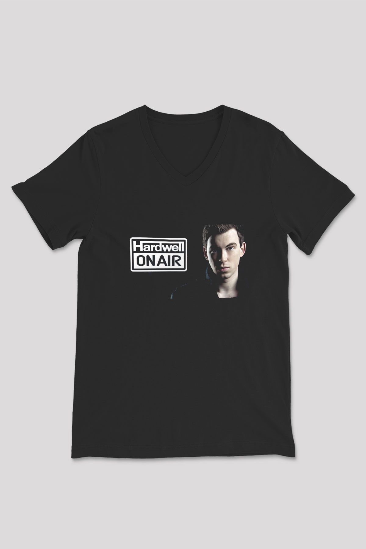 Hardwell Siyah Unisex V Yaka Tişört