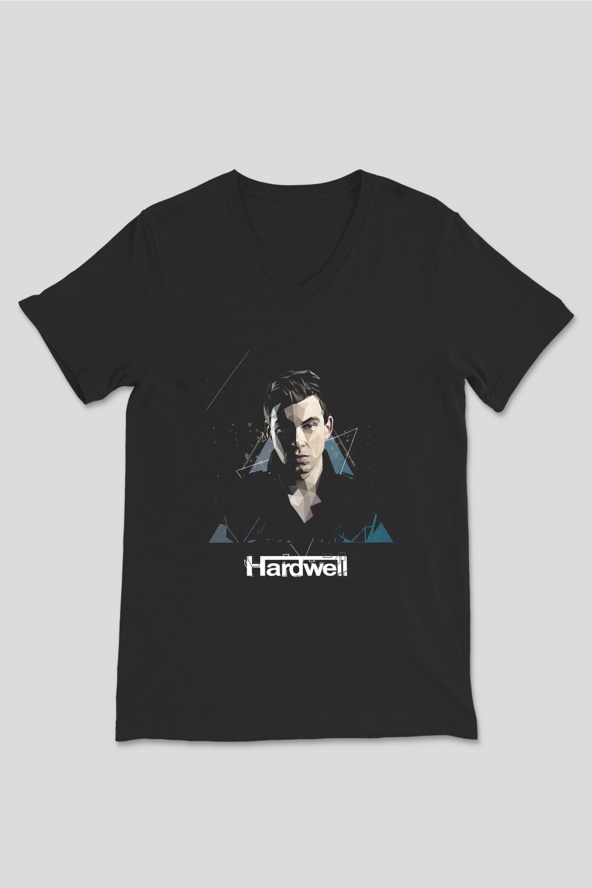 Hardwell Siyah Unisex V Yaka Tişört