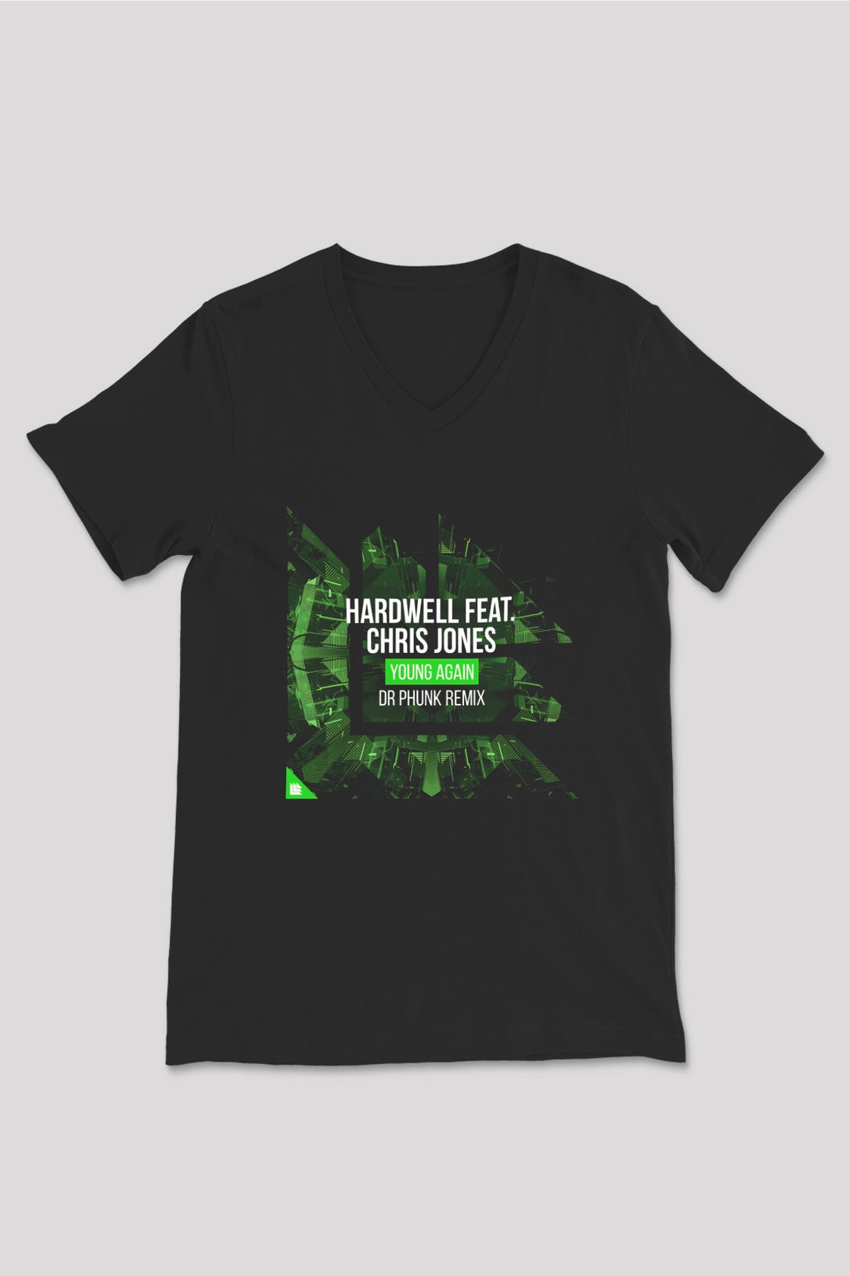 Hardwell Siyah Unisex V Yaka Tişört