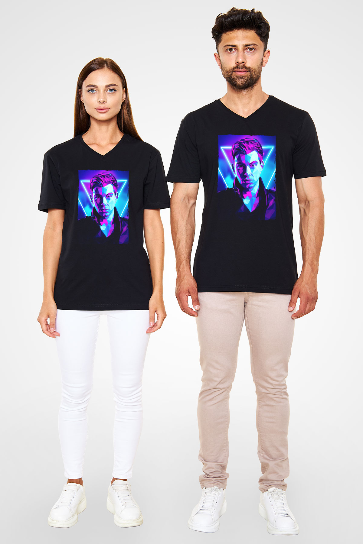 Hardwell Siyah Unisex V Yaka Tişört