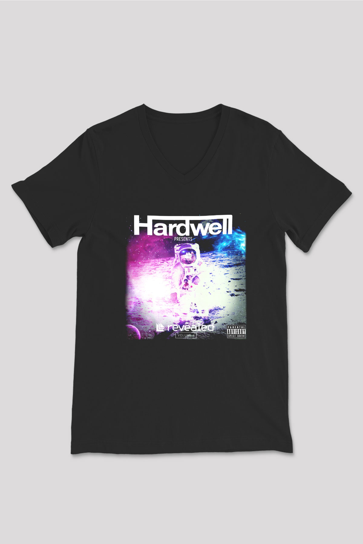 Hardwell Siyah Unisex V Yaka Tişört T-Shirt