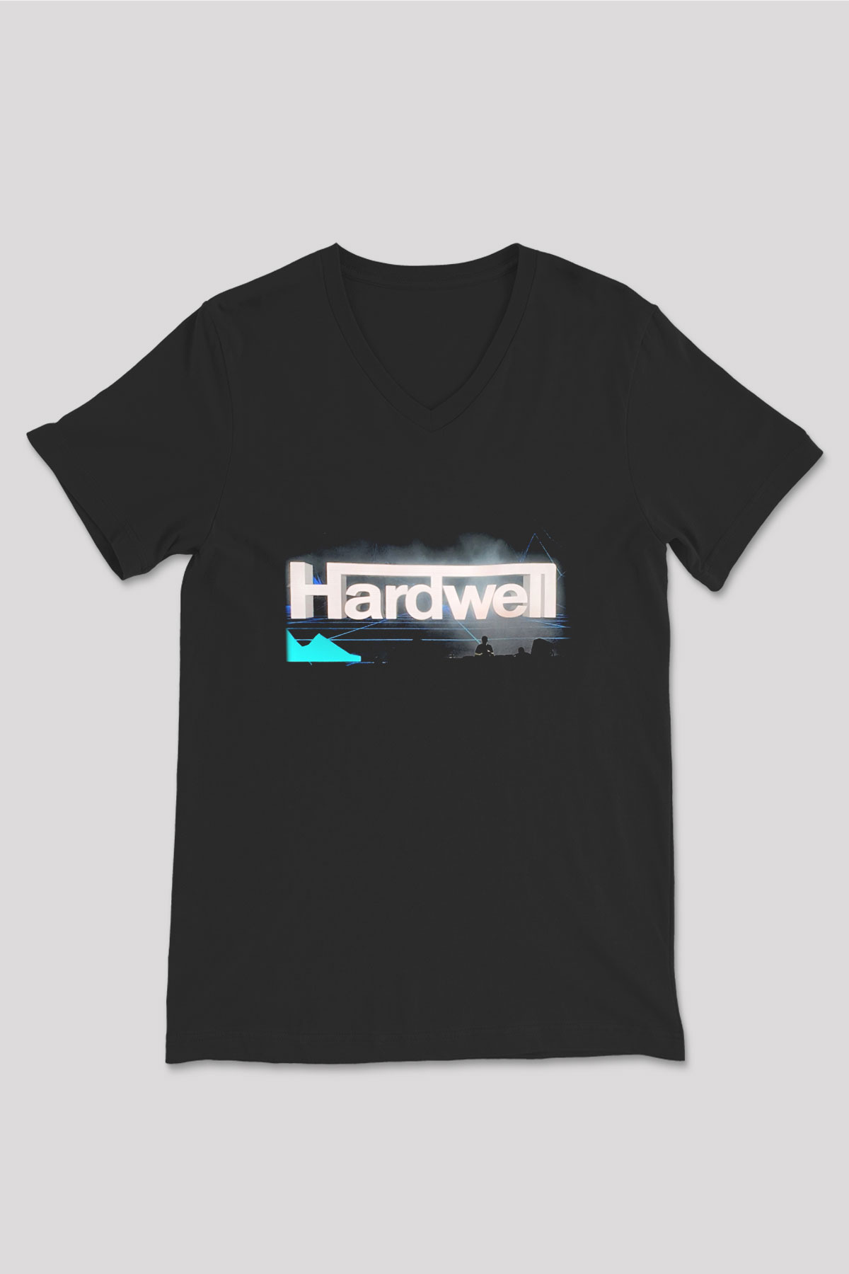 Hardwell Siyah Unisex V Yaka Tişört T-Shirt