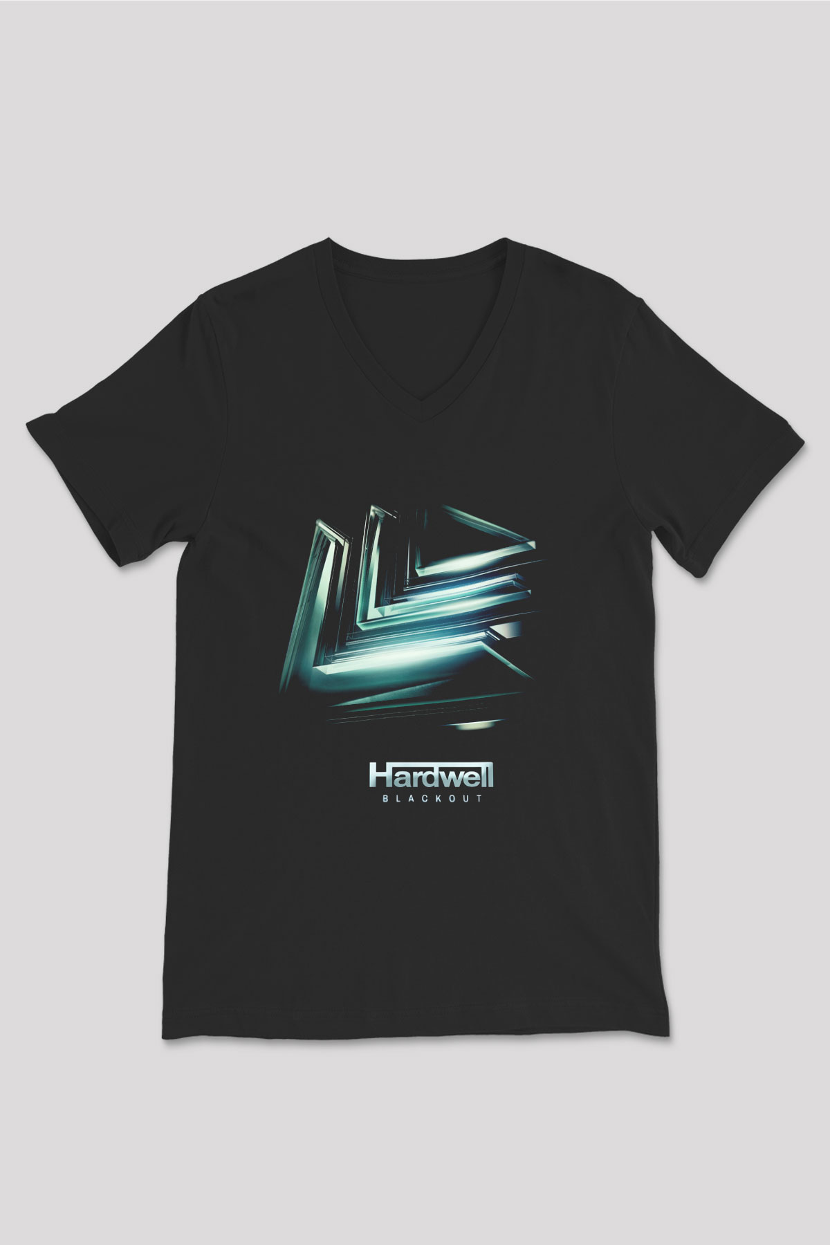 Hardwell Siyah Unisex V Yaka Tişört T-Shirt