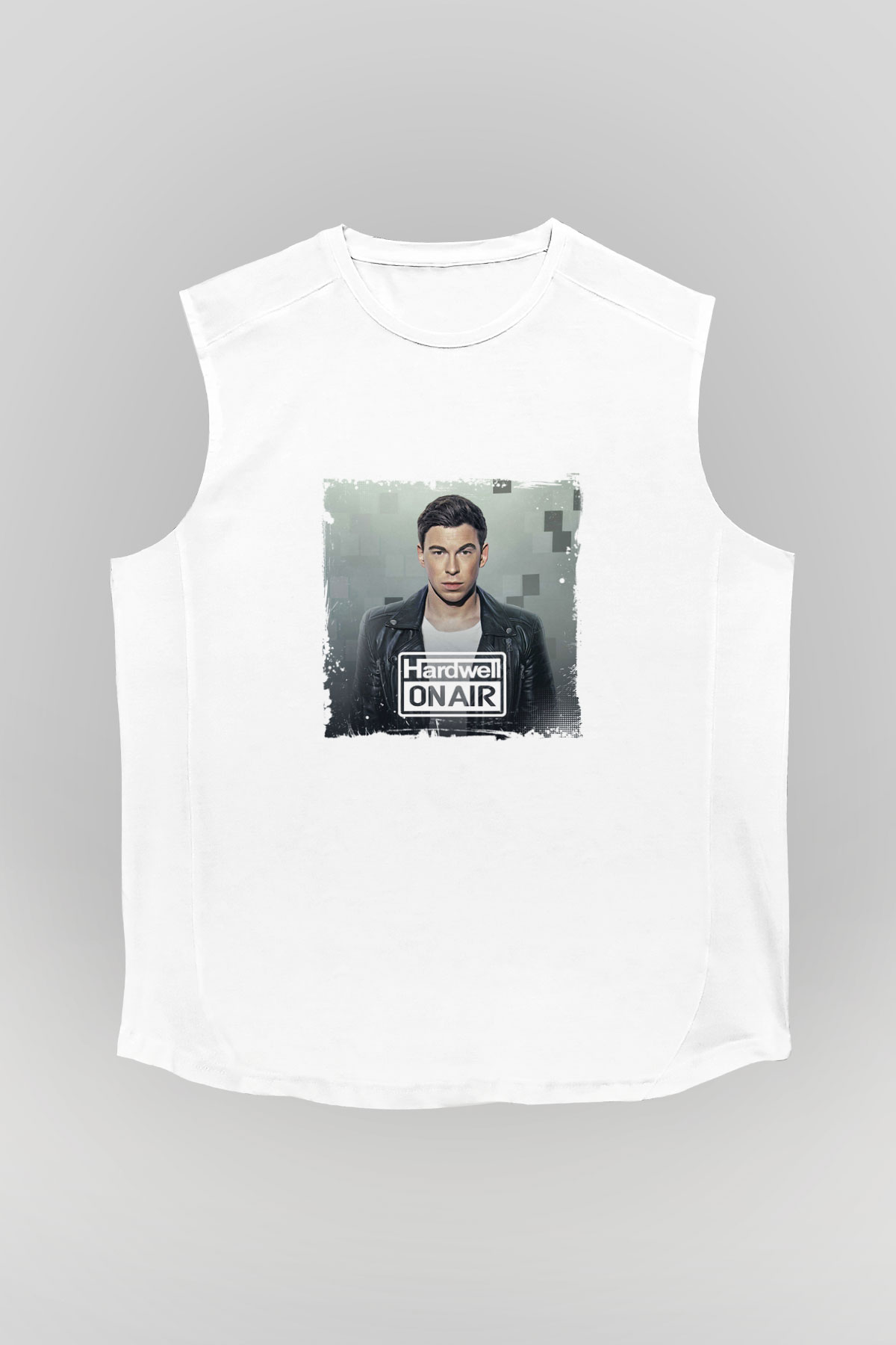 HardwellBaskılı Beyaz Kolsuz Tişört